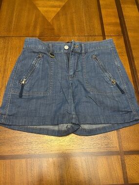 White House Black Market Denim Zip-Pocket Jean Shorts - Blue